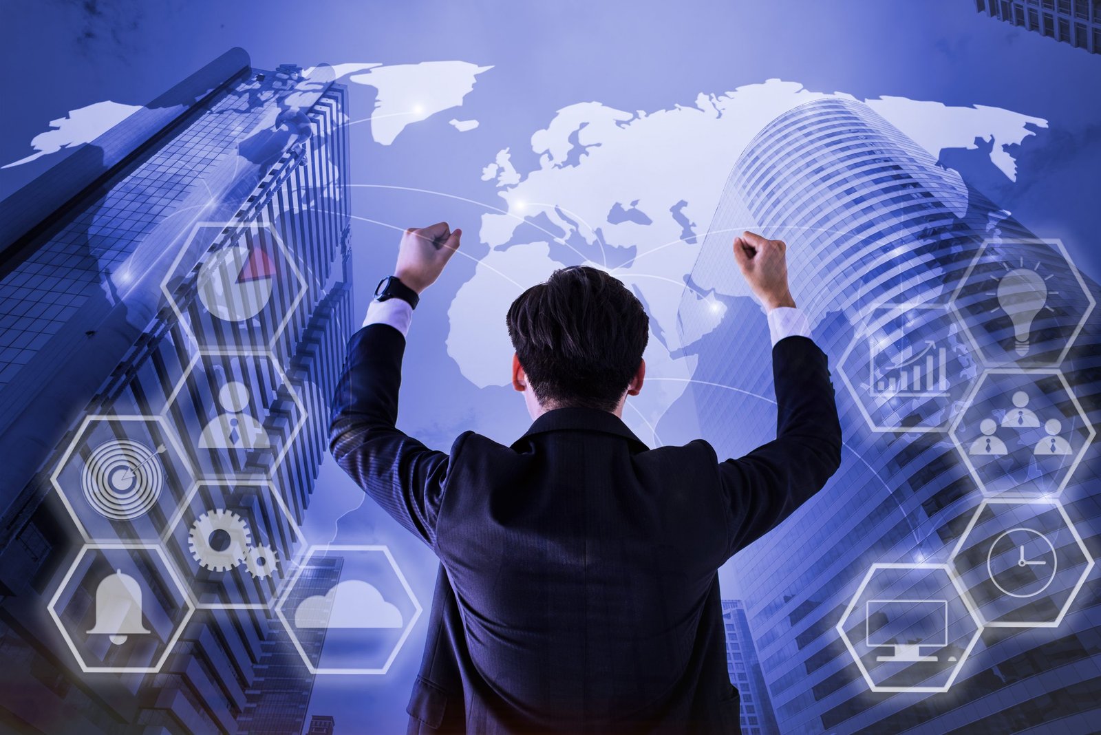 Happy,Business,Man,Celebrating,Success,With,Make,Winner,Gesture,On